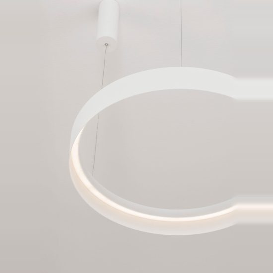 Lampadario led 48w cct 2700k 4000k dimmerabile per soggiorno a sospensione bianco