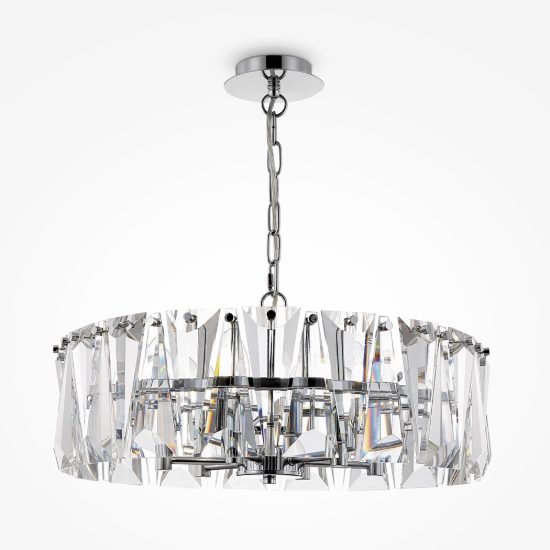 Puntes maytoni lampadario per tavolo da pranzo cromo cristallo 6 luci