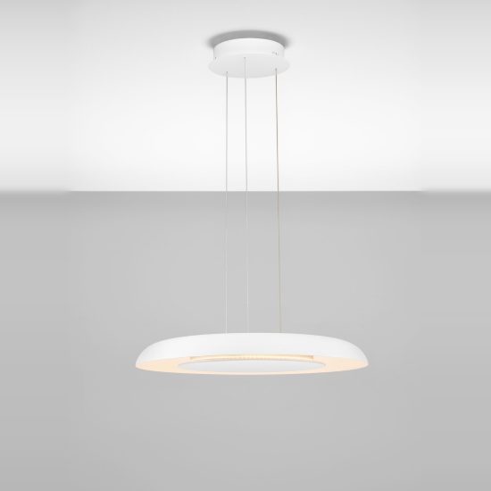 Lampadario led 38w cct 2700k 4000k dimmerabile per soggiorno moderno disco bianco