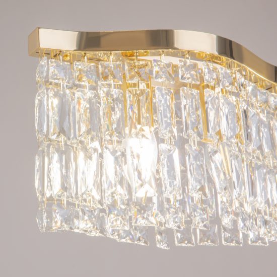 Lampadario classico a sospensione ovale oro per sala da pranzo maytoni dune