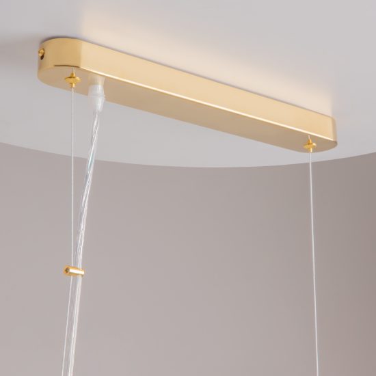 Lampadario classico a sospensione ovale oro per sala da pranzo maytoni dune