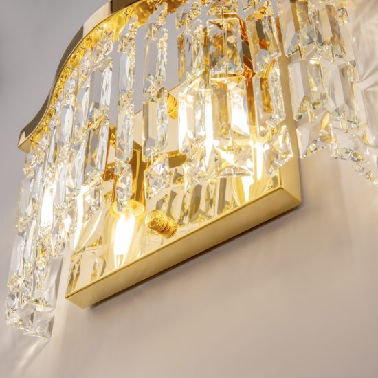 Maytoni dune applique classica da parete oro cristallo per camera da letto 31cm