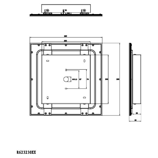 Pannello plafoniera quadrata per ufficio nera led 13,5w 3000k