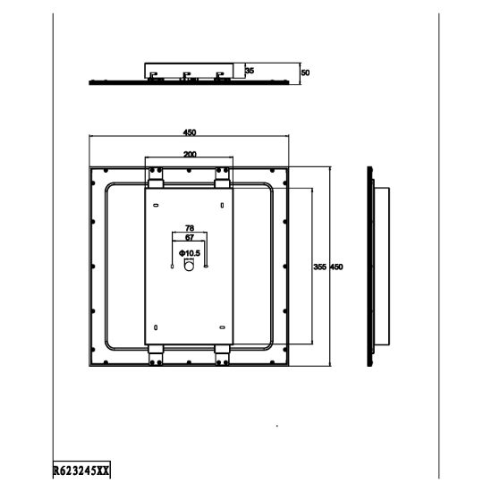 Plafoniera pannello da incasso quadrata nero opaco led 18w 3000k