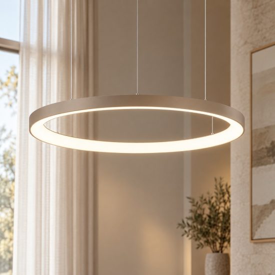 Vivida lampadario moderno rotondo sabbia led 80w cct 3000k 4000k lifering-r
