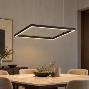 Oracle slim sp d050 square ideal lux lampadario moderno nero led 33w 3000k