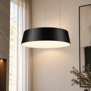 Lampadario nero led dimmerabile 36w 3000k moderno oxygen stilnovo