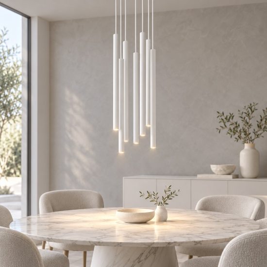 Lampadario per salotto bianco moderno