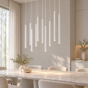 Lampadario per tavolo soggiorno moderno bianco