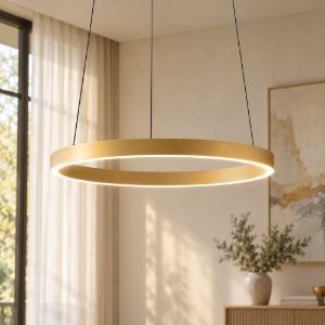 Lampadario moderno criseide s p oro gea luce rotondo led 60w 3000k