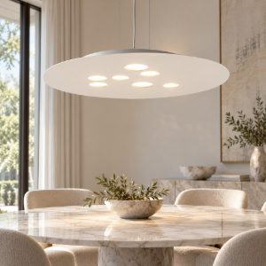 Gea luce luna lampadario moderno bianco luce sopra e sotto