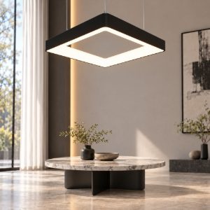 Lampadario moderno vivida inner-s 60 nero led 50w cct 3000k 4000k