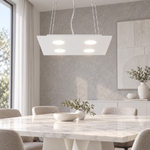Lampadario moderno led bianco affralux flet