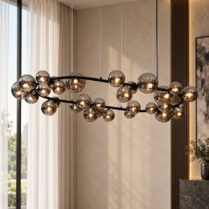 Ideal lux perlage sp30 lampadario nero particolare per soggiorno moderno