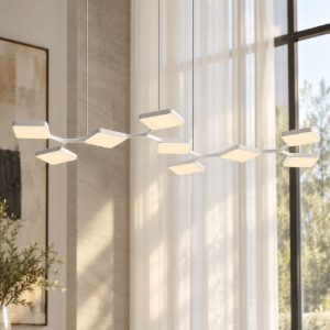 Stilnovo quad lampadario led 91w bianco design moderno per ufficio 3000k