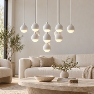 Vivida shallow lampadario a cascata per salotto led 40w 3000k bianco