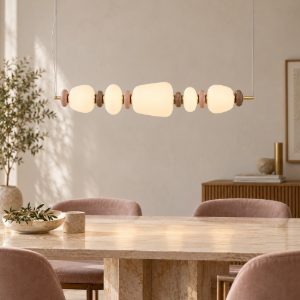 Lampadario a sospensione 96cm vetro ceramica design per sala da pranzo led 3000k 26w