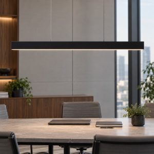 Lampadario a sospensione nero barra da tavolo led 2700k dimmerabile