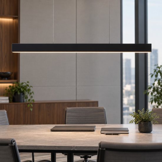Lampadario a sospensione nero barra da tavolo led 2700k dimmerabile