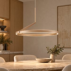 Lampadario a sospensione champagne led 31w cct 2700k-3000k-4000k biemissione