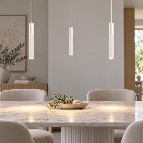 Lampadario a sospensione 3 luci con decentramento moderno bianco led 24w cct 3000k 4000k per soggiorno