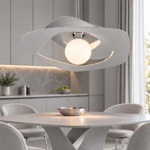Lampadario 50cm per cucina moderna grigio top light warped