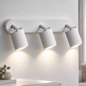 Lampada da parete bianca 3 luci orientabili per interno