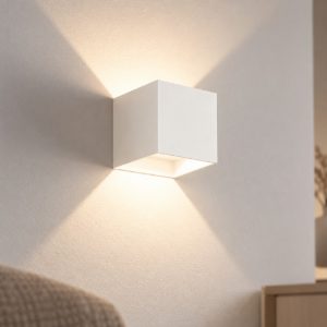 Applique da parete cubo led 10w 3000k isyluce bianco