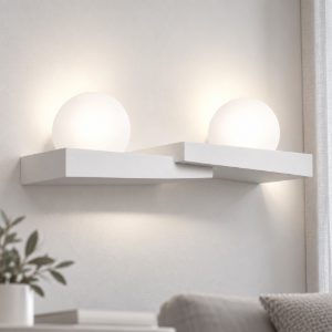 Applique cicladi sforzin in gesso bianco design moderna