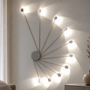 Applique per salotto led 20w 3000k parete soffitto moderna titanio vivida helix