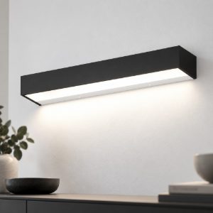 Applique bios nera moderna led 18w cct 3000k 4000k rettangolare top light