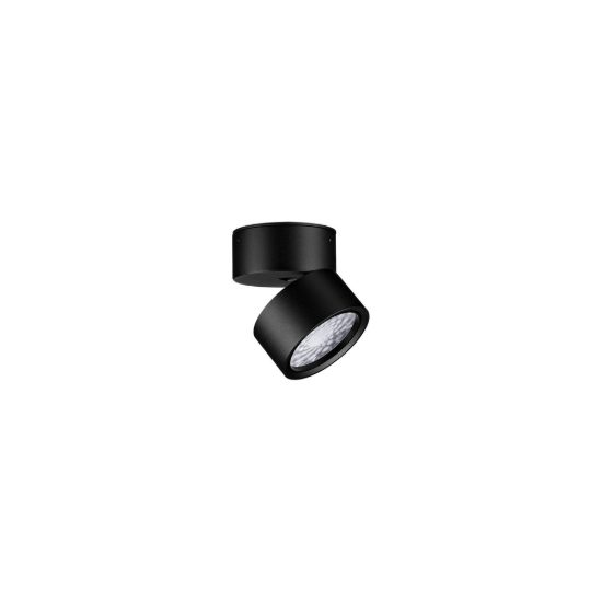 Faretto da soffitto moderno sporgente nero led 12w 3000k 8cm orientabile