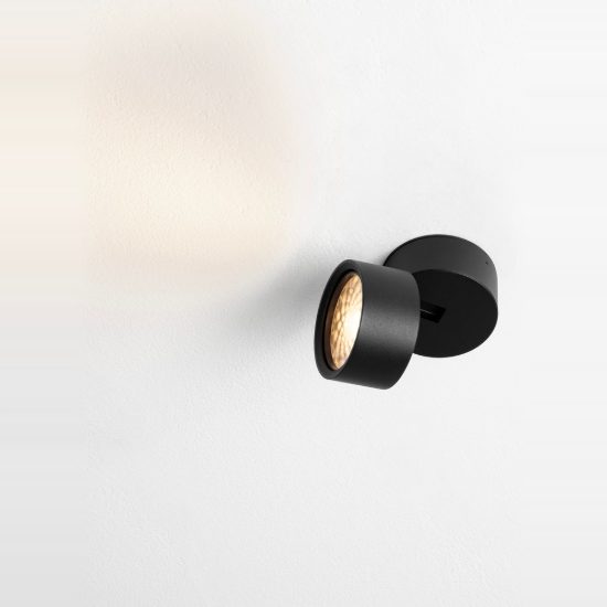 Faretto da soffitto moderno sporgente nero led 12w 3000k 8cm orientabile