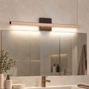 Applique per specchio da bagno led 8w 3000k ip54 oro champagne nero