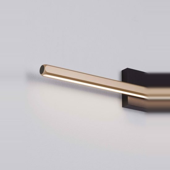 Applique per specchio da bagno led 8w 3000k ip54 oro champagne nero