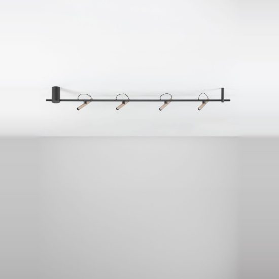 Plafoniera moderna oro champagne e nero per cucina led 22w 3000k dimmerabile