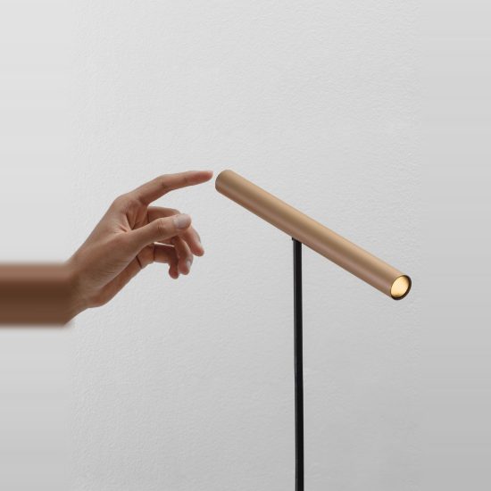 Piantana led 8w 3000k dimmerabile da lettura moderna oro champagne nero