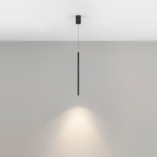 Lampada per cucina moderno cilindro nero a sospensione saliscendi led 4w cct 2700k 4000k