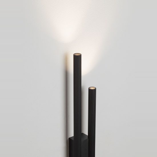 Applique da parete design moderno luce biemissione nero led 11w cct 2700k 4000k 60cm per soggiorno