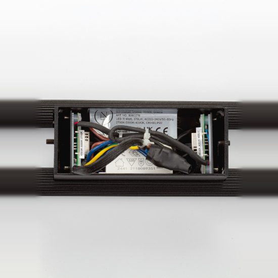 Applique da parete design moderno luce biemissione nero led 11w cct 2700k 4000k 60cm per soggiorno