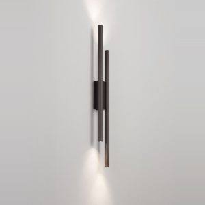 Applique led 11w cct 2700k 4000k design moderna lineare nichel foggy