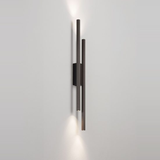 Applique led 11w cct 2700k 4000k design moderna lineare nichel foggy