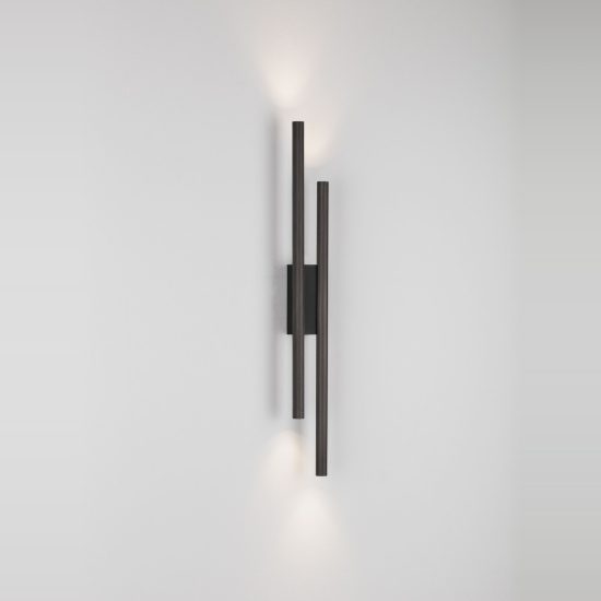 Applique led 11w cct 2700k 4000k design moderna lineare nichel foggy