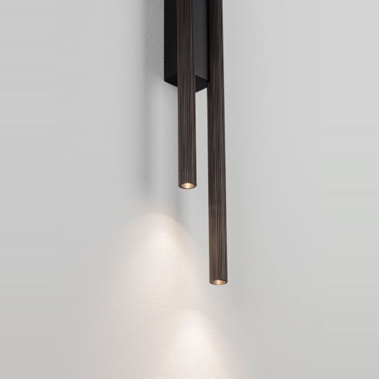 Applique led 11w cct 2700k 4000k design moderna lineare nichel foggy