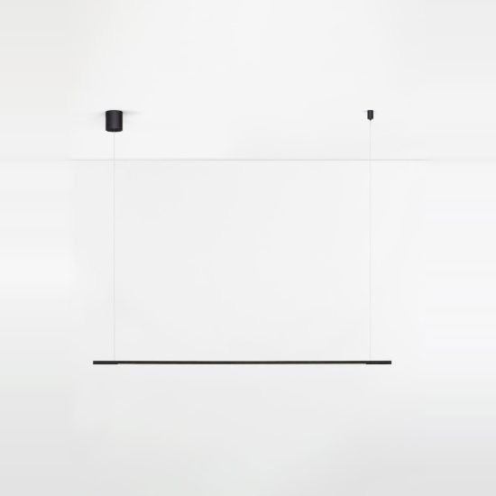 Lampadario per cucina moderno lineare nero a sospensione led 20w cct 2700k 4000k dimmerabile
