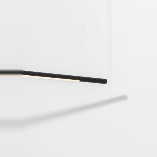 Lampadario per cucina moderno lineare nero a sospensione led 20w cct 2700k 4000k dimmerabile
