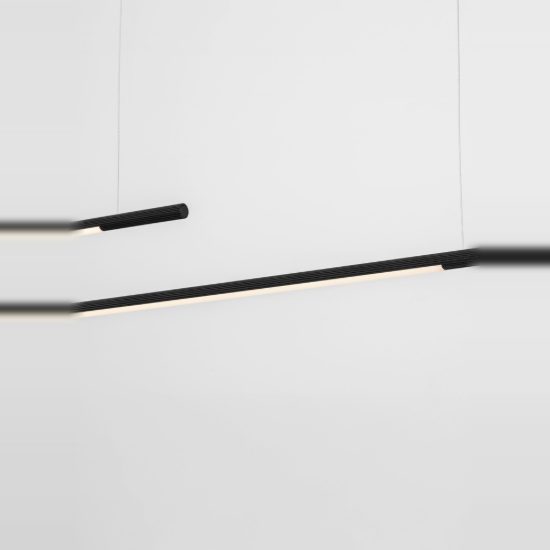 Lampadario per cucina moderno lineare nero a sospensione led 40w cct 2700k 4000k