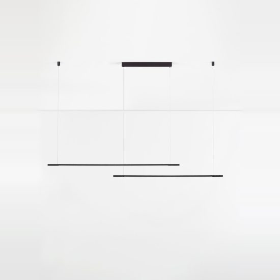 Lampadario per cucina moderno lineare nero a sospensione led 40w cct 2700k 4000k
