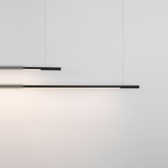 Lampadario per cucina moderno lineare nero a sospensione led 40w cct 2700k 4000k