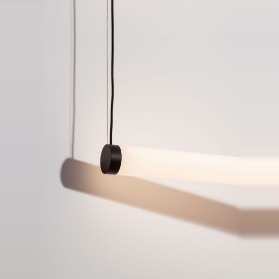 Lampadario per cucina moderno lineare nero a sospensione led 32w 3000k dimmerabile